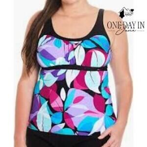 ZeroXposur Plus Size Dahlia Tankini Top Size 2X
